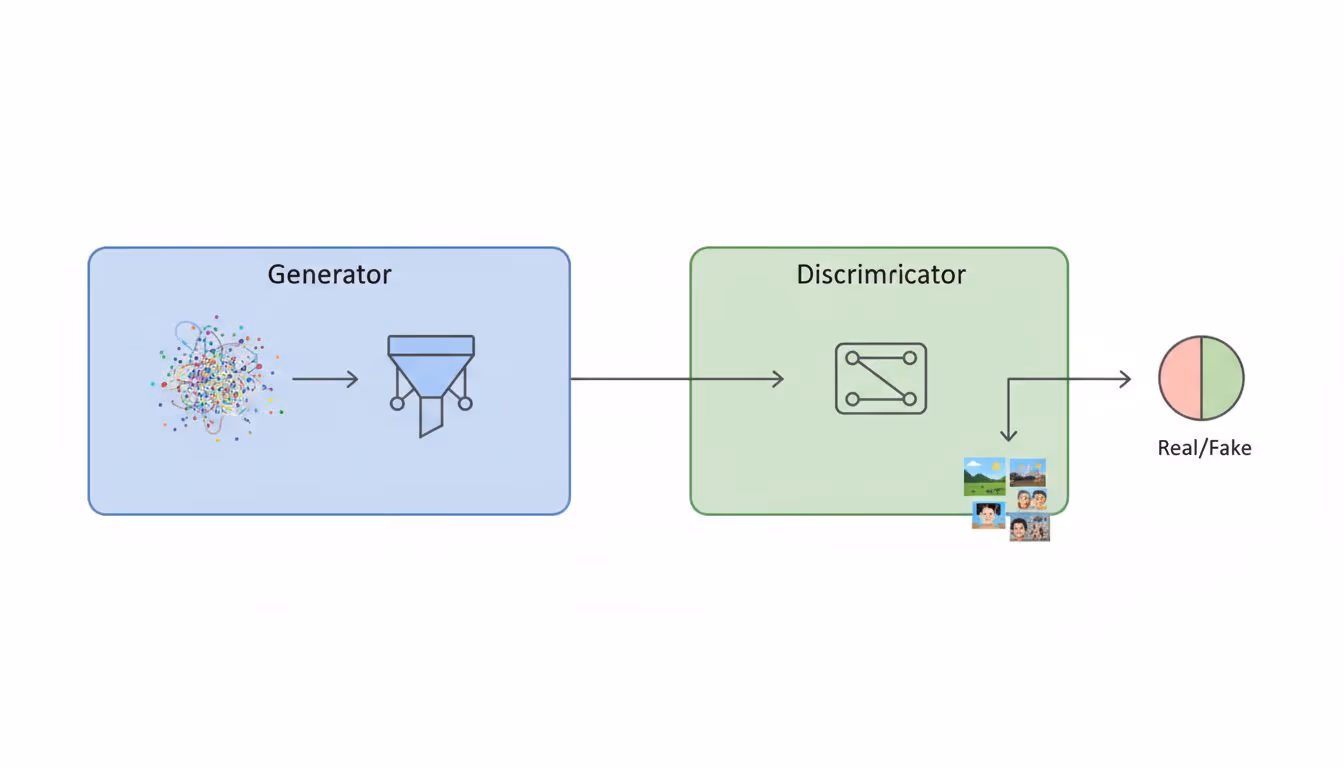 생성적 적대 신경망(GAN) 원리 완벽 해부: 진짜보다 더 진짜 같은 가짜를 만드는 AI 기술 대표 이미지